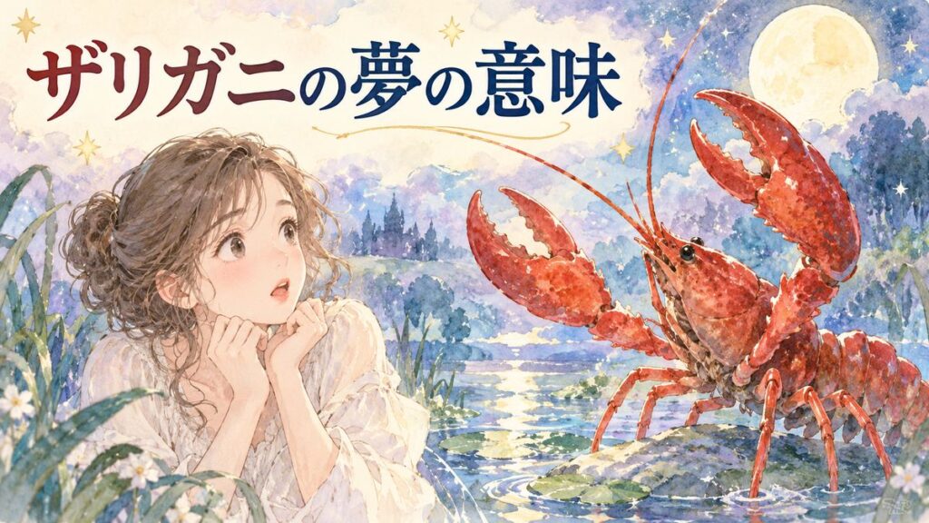 大きな赤いザリガニを不思議そうに見つめる女性