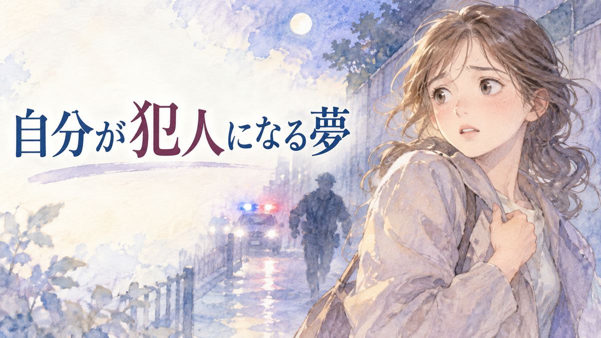 不安そうな女性と追跡を思わせる夢の人影