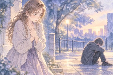 傷つけた相手を見て後悔する大人の女性