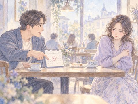 勝手にデートの予定を決める男性に困惑する女性