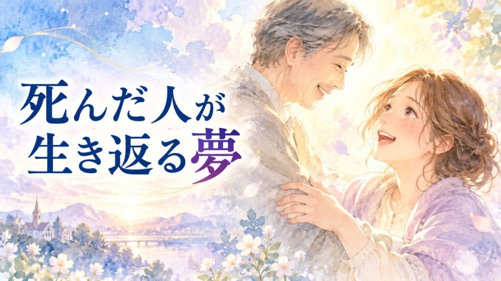 光の中で故人の姿を見つめる大人の女性