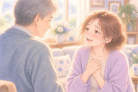 生き返った人を見て涙を流す大人の女性
