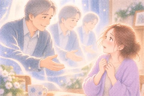 何度も現れる故人を見つめる大人の女性