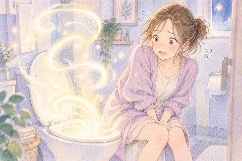 トイレで排便が続く感覚に戸惑う大人の女性