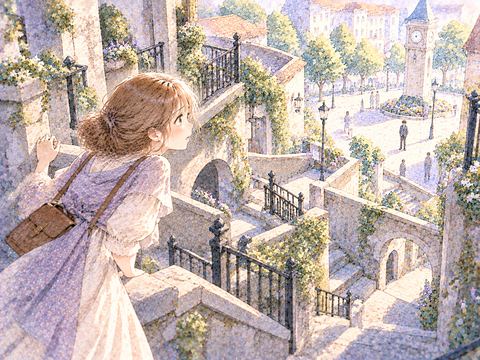 待ち合わせ相手が見えるのに広場へ着けず焦る女性