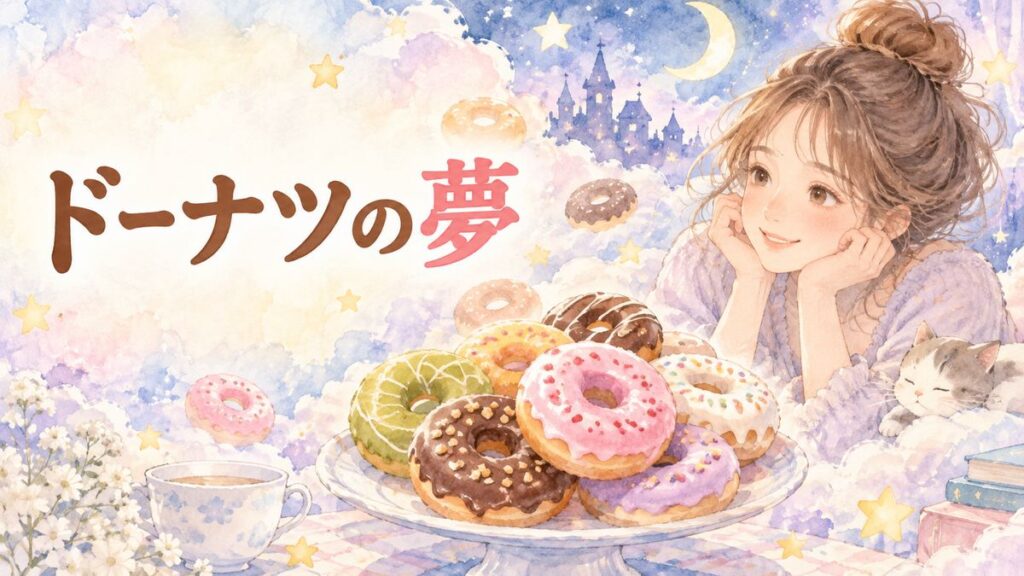 色とりどりのドーナツを見つめる大人の女性