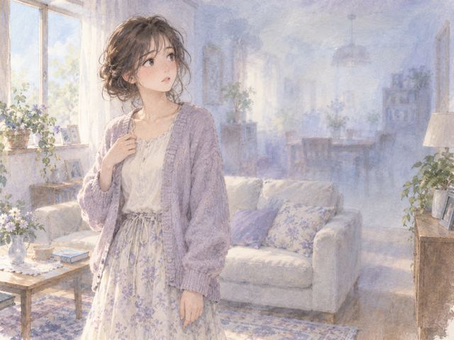 見慣れた部屋が薄く霞み、戸惑いながら見渡す女性