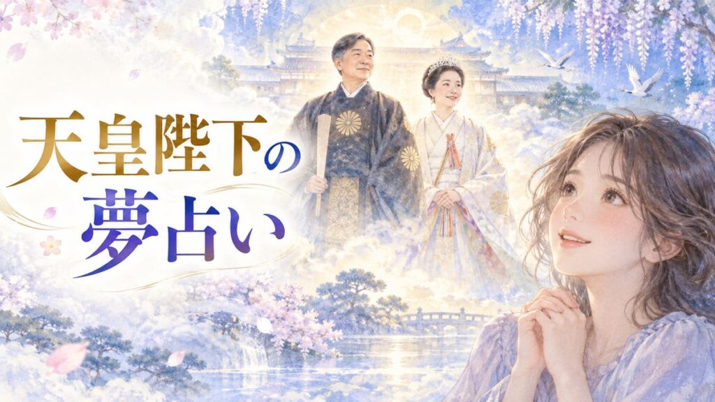 夢の中の天皇皇后両陛下を見つめる優しい表情の大人の女性
