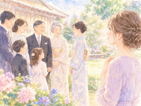 優しく微笑む天皇陛下を見て嬉しそうに笑顔になる女性