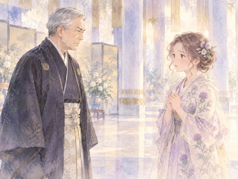 天皇陛下の前で緊張しながら丁寧にお辞儀する女性