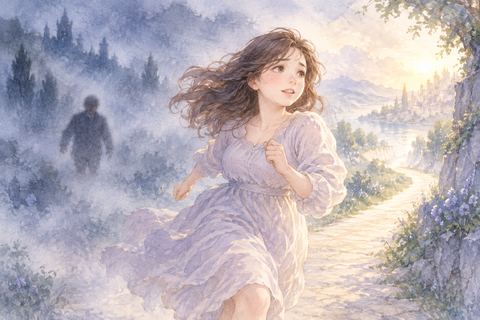知らない人物から逃げる大人の女性
