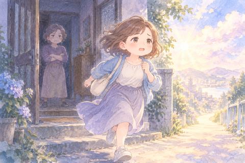 親から距離を取って走る大人の女性