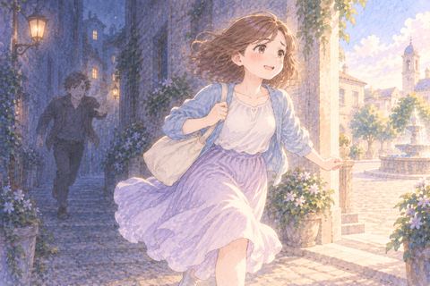 恋人から離れて走る大人の女性