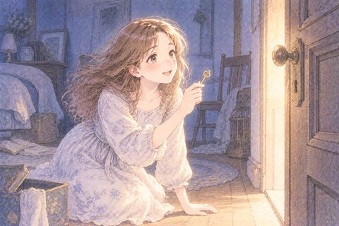 閉じた部屋で鍵を見つける大人の女性