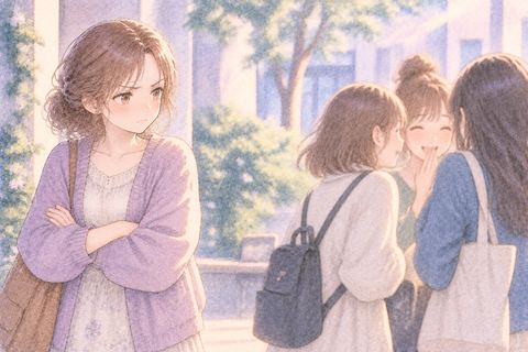 仲間外れにされて怒りを感じる大人の女性