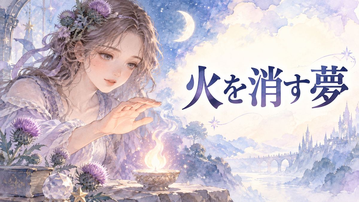 炎を消そうとする大人の女性と夢の火