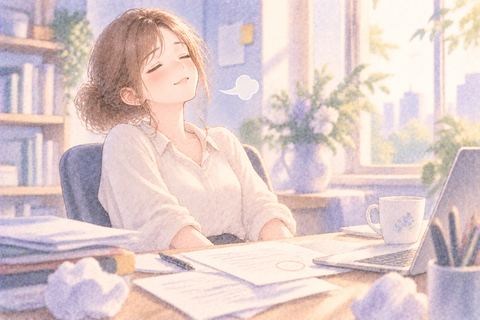 失敗したあと肩の力が抜けて安心する女性
