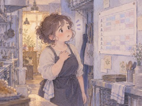 カフェのシフト表から名前が消えて戸惑う女性