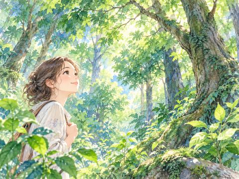 みずみずしい緑の葉が豊かに茂る森