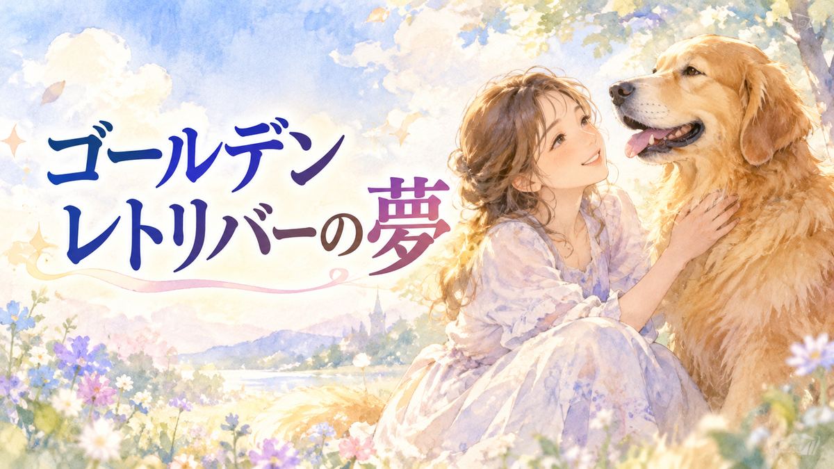 微笑む大人の女性と寄り添うゴールデンレトリバー