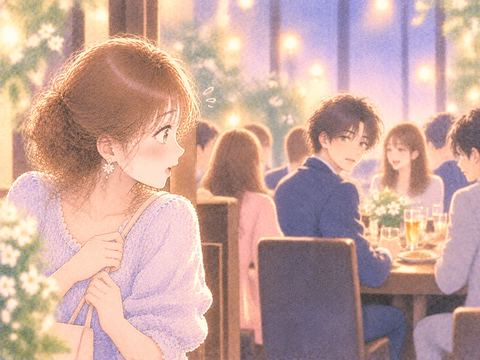 合コンの席に元彼を見つけて驚く女性