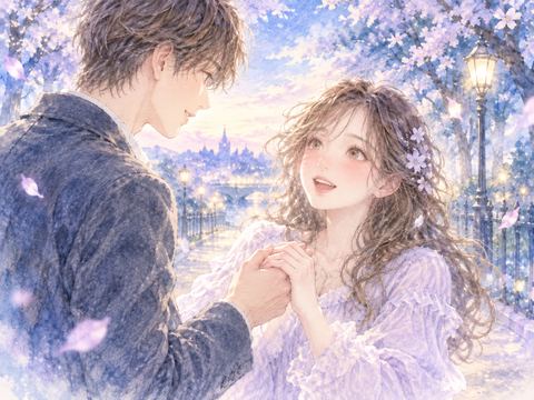 好きな男性から突然手を握られて頬を赤らめる女性