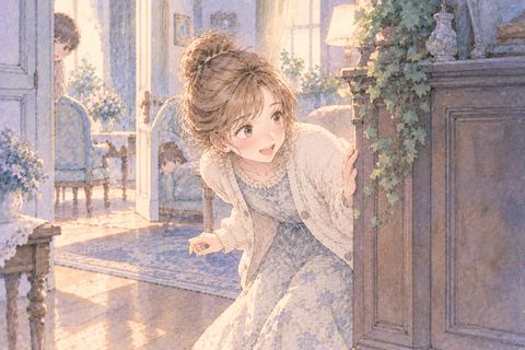 鬼役になって隠れた人を探す大人の女性