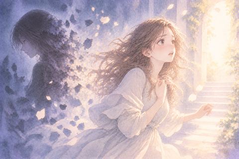 古い自分の影が光へほどける夢の女性