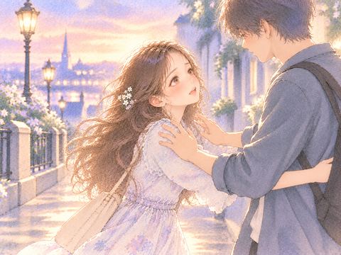 抱きついた相手にそっと押し返され悲しそうな女性