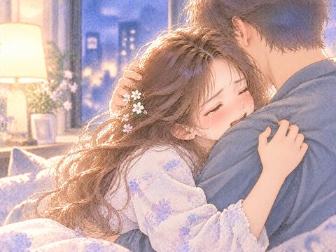 涙を流しながら大切な人にしがみつく女性