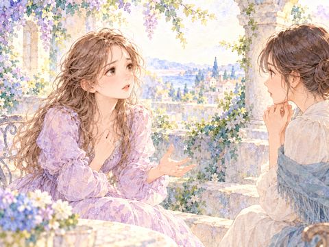 友人に話しかけようとしても声が出ず困る女性