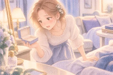 なくした宝石を探して戸惑う大人の女性