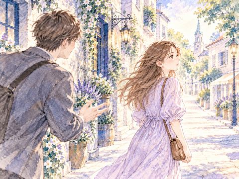 しつこく声をかける男性を無視して歩く女性