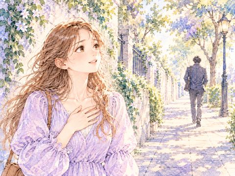 絡んできた男性が立ち去り安心して胸をなで下ろす女性