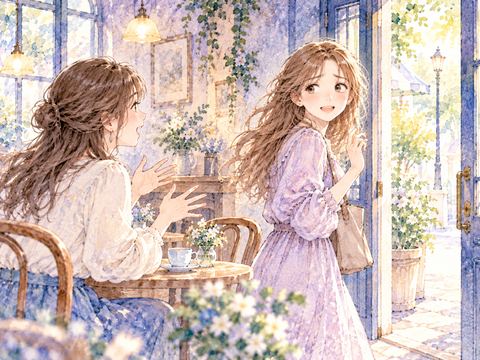 帰ろうとする女性を引き止めて話し続ける知人女性