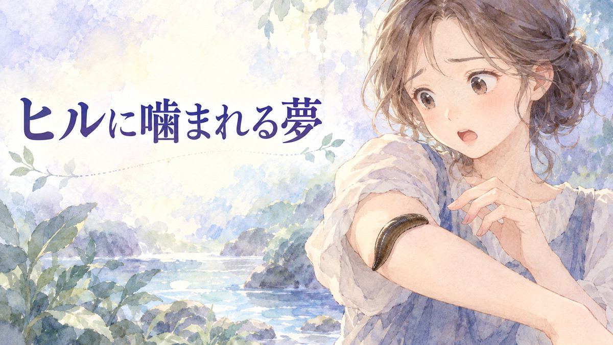 腕のヒルに気づき戸惑う大人の女性