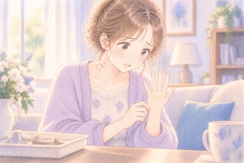 結婚指輪がないことに気づく女性