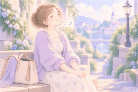 物をなくしたあと安堵する女性