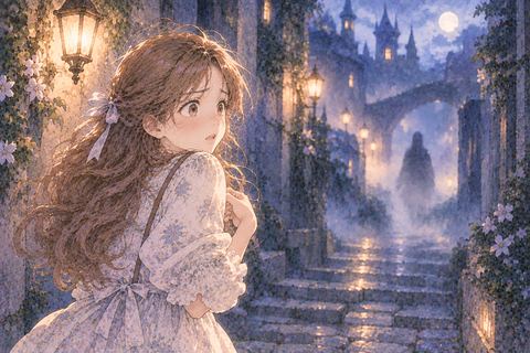 夢だと気づきながら不安そうに立つ大人の女性