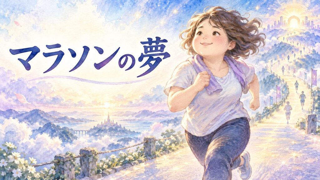 夢のマラソンコースを走る大人の女性
