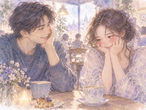 好きな男性にからかわれて頬を赤らめる女性