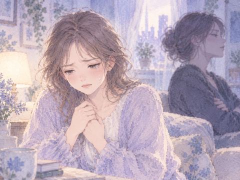 冷たい言葉を向けられて涙を流す女性