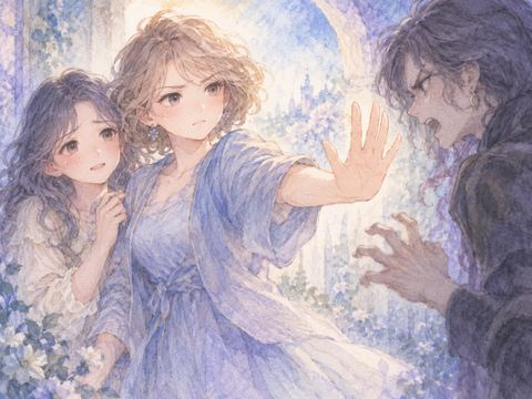 意地悪する人物との間に友人が入り女性を守る場面