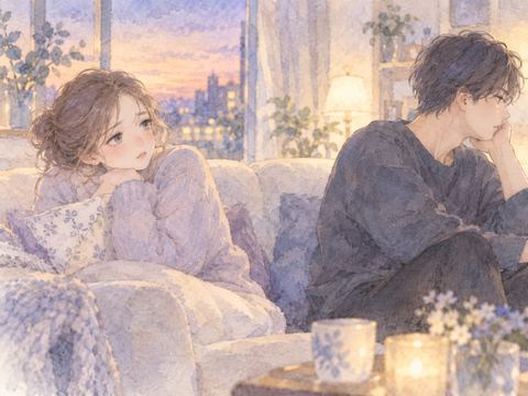 恋人に冷たい態度を取られて寂しそうにする女性
