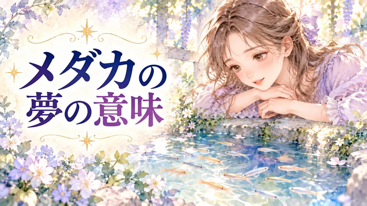 水中を泳ぐメダカの群れを優しく見つめる大人の女性