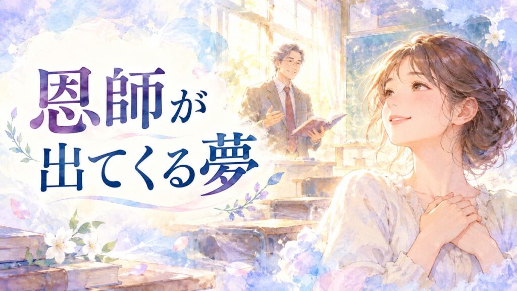 懐かしそうに微笑む大人の女性と、夢の光の中に現れた恩師