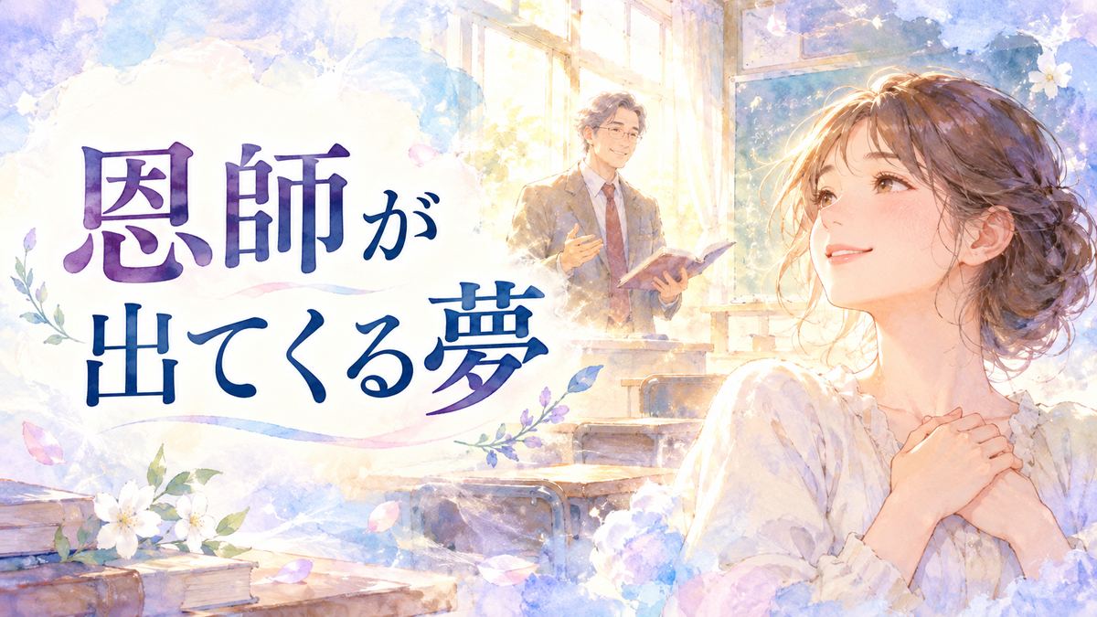 懐かしそうに微笑む大人の女性と、夢の光の中に現れた恩師