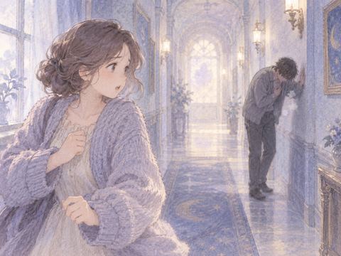 廊下で息苦しそうな人に気づき、心配そうに駆け寄る女性