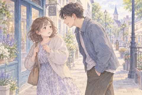 知り合いの男性が急に近づき、戸惑いながら後ずさる大人の女性