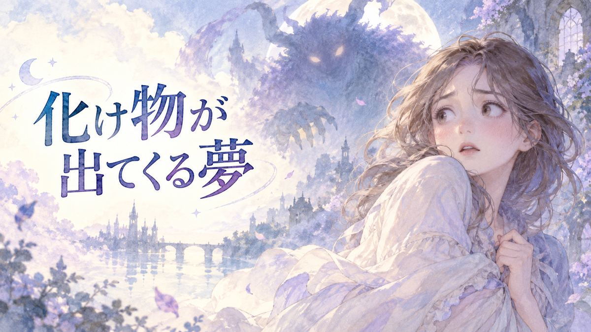 不思議な化け物を見つめる大人の女性